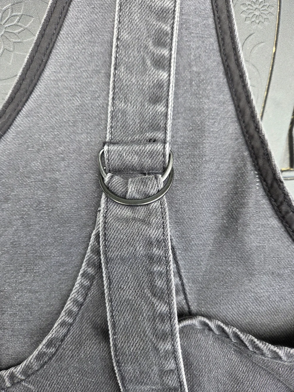 We The Free Washed Black Denim Mini Overall Dress - Picture 3 of 13